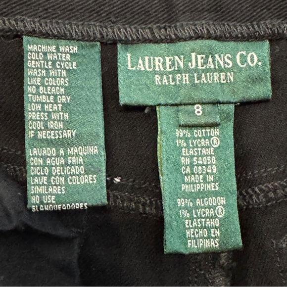 Lauren Ralph Lauren Jeans Co. Women’s 8 Black Denim Straight Leg - Picture 5 of 6